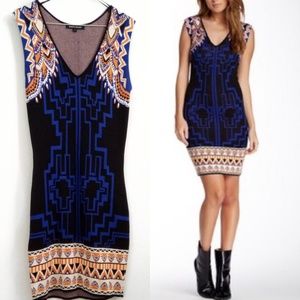 Jealous Tomato Aztec Print Bodycon Sweater Dress M